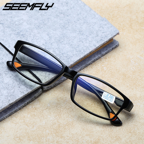 Seemfly-Gafas de miopía TR90 para hombre y mujer, anteojos para miopía con prescripción, montura 2022, gafas de vista óptica corta de 0 a 4,0 ► Foto 1/6