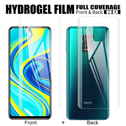 Protector de pantalla frontal + trasera para Xiaomi Mi 9T 10 Redmi Note 9s 8 9 Pro Max 8T 7 K20 K30 Pro película hidrogel (no cristal) ► Foto 1/6