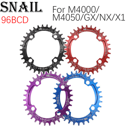 Caracol Oval MTB Mountain bike bicicleta cadena anillo 96BCD 32 t 34 t 36 t ultraligero placa dental bielas partes 96 BCD ► Foto 1/6