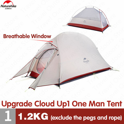 Naturehike-tienda de campaña Cloud Up 1 persona, 1,5 kg, impermeable, nailon 20D con revestimiento de silicona, tienda de campaña turística con esterilla ► Foto 1/6