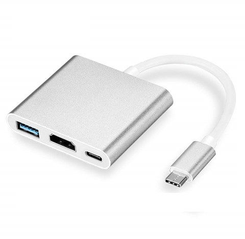 Adaptador de carga 3 en 1 Tipo C a HDMI, compatible con USB 3,0, concentrador de USB-C 3,1, Air para Mac Pro, Huawei Mate10, Samsung S8 Plus ► Foto 1/6