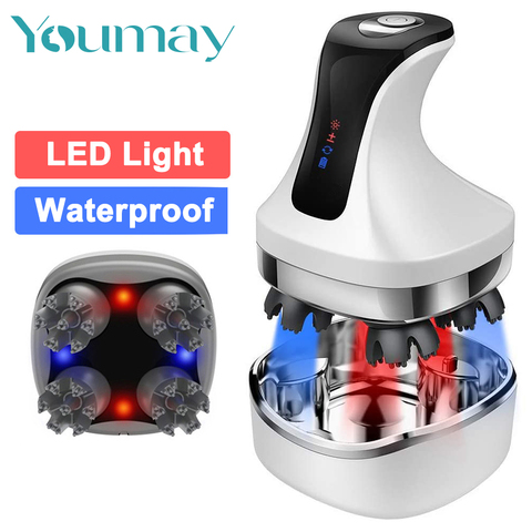 Youmay-masajeador eléctrico 4D para la cabeza, resistente al agua, para evitar la pérdida de cabello, inalámbrico, para el cuidado de la salud, cuello y espalda ► Foto 1/6