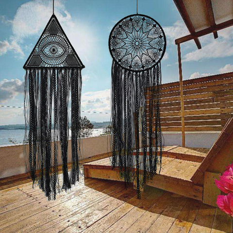 Atrapasueños grande blanco negro decoración de habitación ojo malvado atrapasueños decoración de granja regalo del Día de San Valentín ► Foto 1/6