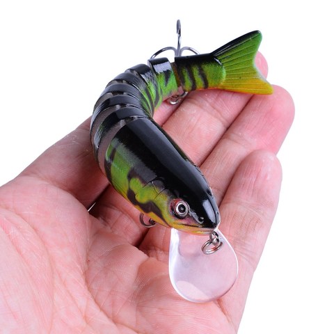 Varias secciones mar bajo duro señuelo de pesca 3D los ojos de pescado 110mm Crankbaits Minnow falso Artificial cebo de pesca carpa abordar ► Foto 1/6