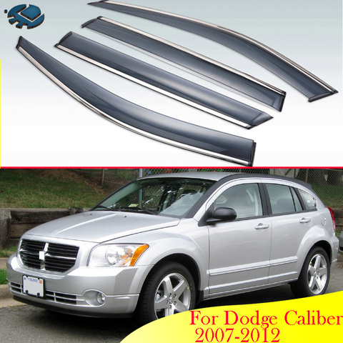 Accesorios de coche Exterior de plástico visera ventilación tonos ventana protector de lluvia y sol Deflector 4 Uds para Dodge calibre 2007, 2008, 2009, 2012 ► Foto 1/6