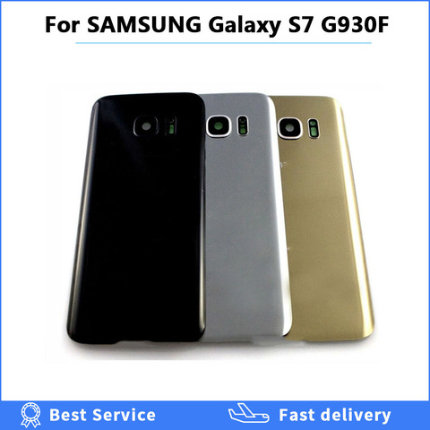Carcasa trasera para SAMSUNG Galaxy S7 G930F, cubierta de batería de cristal, carcasa de puerta trasera, con piezas de repuesto para lente para s7 ► Foto 1/4