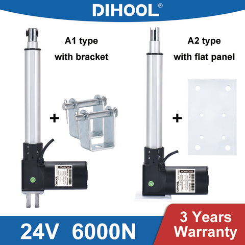 Actuador lineal eléctrico 24V DC 6000n, 200mm, 250mm, carrera, 50mm, 100mm, AC220, Motor de varilla telescópica, columna de elevación de carga de 150mm y 600kg ► Foto 1/6