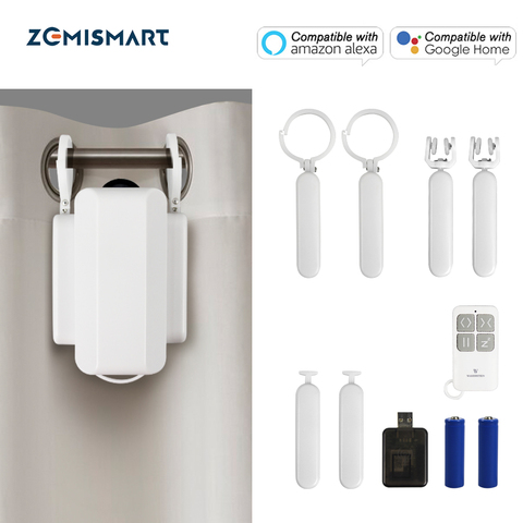 Zemismart-controlador de cortina inteligente para el hogar, dispositivo de Control de cortinas tipo U romano, con temporizador de vida inteligente, Alexa y Google Home ► Foto 1/6