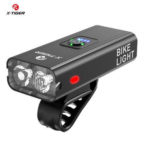 Luz X-TIGER para bicicleta IPX6, resistente al agua, 1200 lúmenes, carga USB, 2400mAH, faro delantero para bicicleta de montaña y carretera ► Foto 1/6