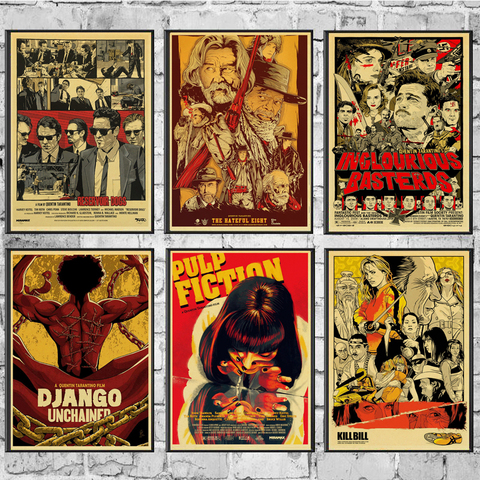 Quentin Tarantino película de ficción de la pulpa/Django desencadenado cartel Retro de papel kraft Vintage cartel impresiones para Bar y decoración para el hogar ► Foto 1/6