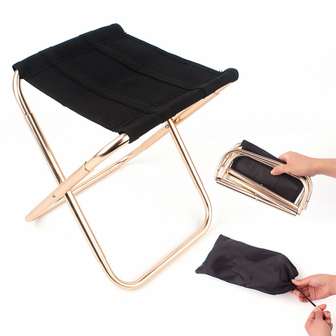 Ligero plegable silla pesquera Picnic Camping silla plegable de aluminio al aire libre portátil y fácil de llevar taburete para exterior ► Foto 1/6