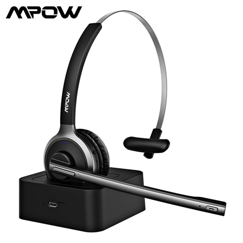 Mpow BH231 auriculares Bluetooth de oficina con base de carga auricular inalámbrico sobre la cabeza con reducción de ruido Micrófono auriculares nuevo ► Foto 1/6