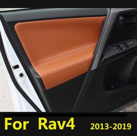 Para Toyota RAV4 (2013-2022), cubierta protectora para Reposabrazos de Panel de puerta delantera/trasera de cuero de microfibra, accesorios para interior de coche ► Foto 1/6