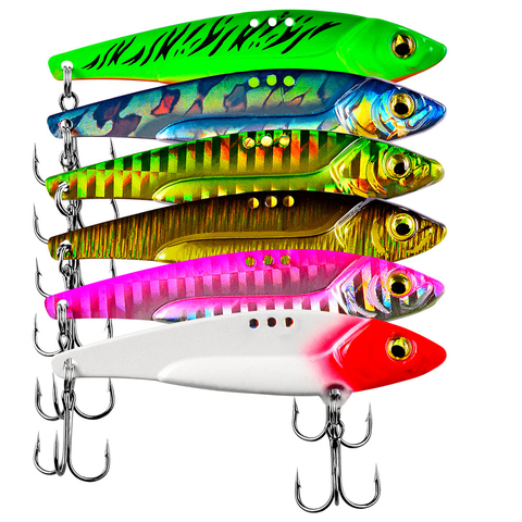 De Metal VIB pesca señuelos 5g 7g 12g 17g 20g vivo cuchara de vibraciones señuelo Crankbait Artificial duro VIB cebo 3D ojos señuelo de Jigging ► Foto 1/6