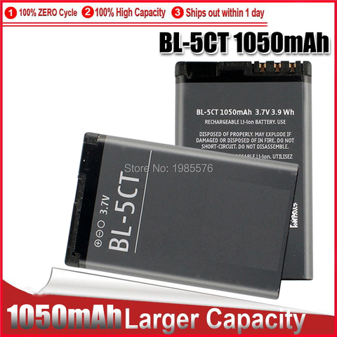 1-5pc 1050mAh reemplazo de la batería del teléfono BL-5CT BL5CT baterías para Nokia 3720 de 5220 5220XM 6730 6330 6303i C5-02 BL 5CT ► Foto 1/6