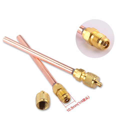 Válvula de flúor para aire acondicionado, tubo de cobre, cabezal de repostaje de núcleo de 63mm-1/4mm, conector rápido para sistemas de refrigeración, 128 ► Foto 1/6