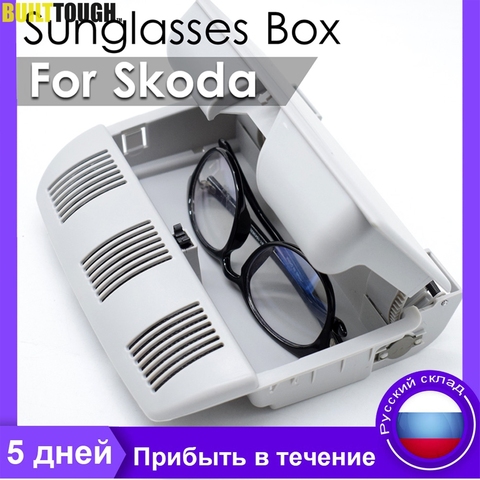 OE Ref 1Z0868565E coche gafas de sol caja de soporte para almacenamiento gafas clip con funda para Skoda octavia A5 fabia 2 Roomster accesorios de la cubierta ► Foto 1/6