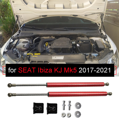 Para asiento Ibiza KJ Mk5 2017-2022 frente capucha capó modificar amortiguadores de Gas de fibra de carbono levantar apoyo Shock accesorios de amortiguador ► Foto 1/6