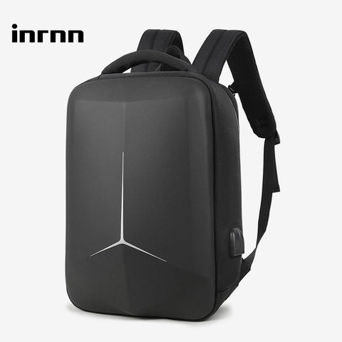 Inrnn-mochila moderna para hombre resistente al agua con carga USB, morral escolar con carcasa dura para ordenador portátil de 15,6 pulgadas para adolescentes ► Foto 1/6