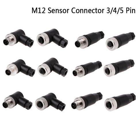 1 Uds IP67 3 4 5 Pin conector macho/hembra PG7 conector de Sensor enchufe impermeable tornillo recto/ángulo recto M12 enchufe ► Foto 1/6