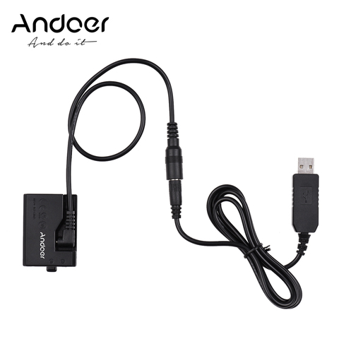 Andoer-Adaptador de batería simulada USB para ACK-E10, acoplador de CC (repuesto para LP-E10), 5V, para Canon EOS Rebel T3/T5/T6/T7/T100/Kiss X50 ► Foto 1/6