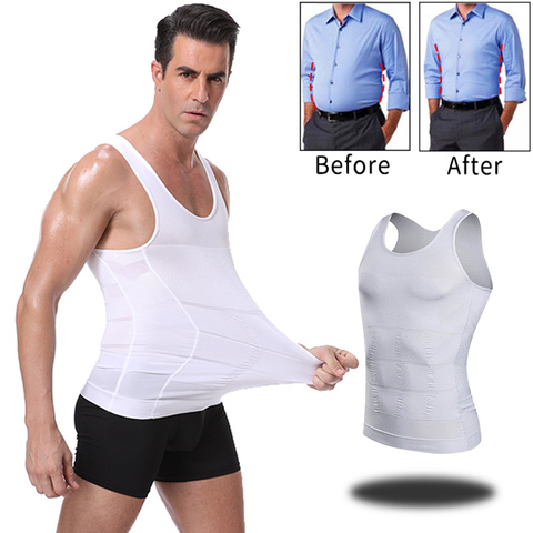 Moldeador de Cuerpo Adelgazante para hombre, entrenador de cintura, corsé corrector de postura, chaleco moldeador de Abdomen, Control de barriga, ropa interior de modelado ► Foto 1/6