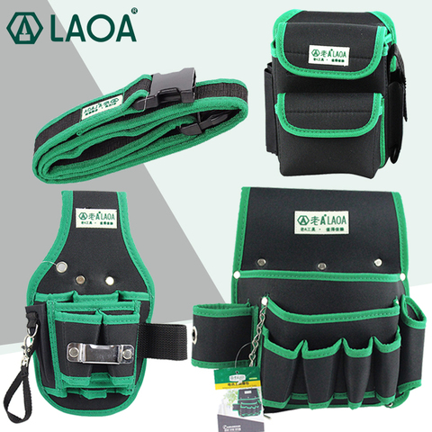 LAOA-Bolsa de herramientas impermeable de alta calidad, Kit de reparación de electricista multifuncional, bolsa de cinturón de herramientas de tela gruesa ► Foto 1/6