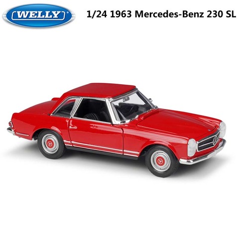 WELLY 1:24 Diecast coche Mercedes Benz SL 230/Benz clásico 220 modelo de coche de aleación de Metal coche de juguete para niños adornos para manualidades colección ► Foto 1/6