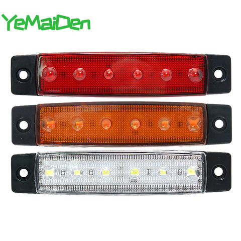 Auto luces LED para exteriores 24V 12V 6LED Auto Bus camión UTE indicador lateral indicador Led bajo remolque advertencia trasera lámpara de freno ► Foto 1/6