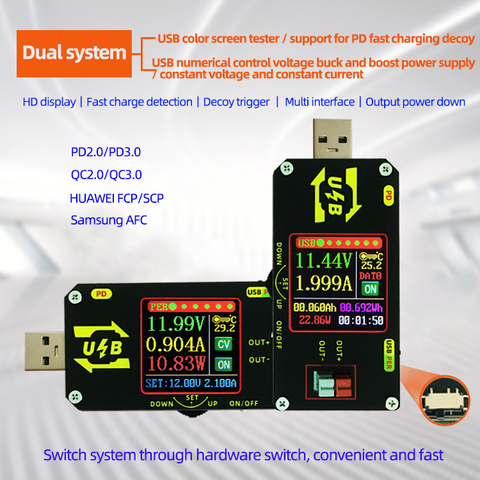 Probador de carga de pantalla a Color USB control numérico voltaje Buck y fuente de potencia de impulso aplicable XY-UMPD ► Foto 1/6