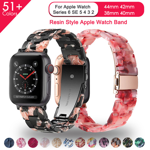 Correa de resina para apple watch 6, 5, 44mm, iwatch, 42mm, Series 4, 3, 2, 1, accesorios de muñeca, bucle de 40mm, repuesto de pulsera ► Foto 1/1