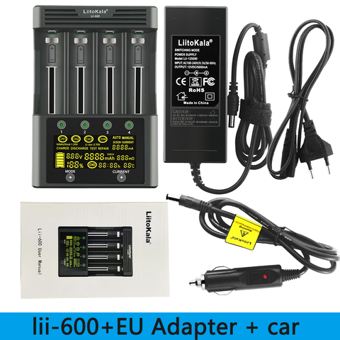 LiitoKala-cargador de batería de Lii-600, accesorio para Li-ion 3,7 V y NiMH 1,2 V, adecuado para adaptador 18650 26650 21700 26700 AA + 12V 5a ► Foto 1/6