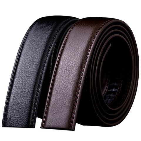 Cinturón de café de moda para hombre, hebilla automática de cuero Pu de 3,5 cm de ancho, regalos artesanales, cinturones negros de lujo, tamaño 120cm ► Foto 1/5