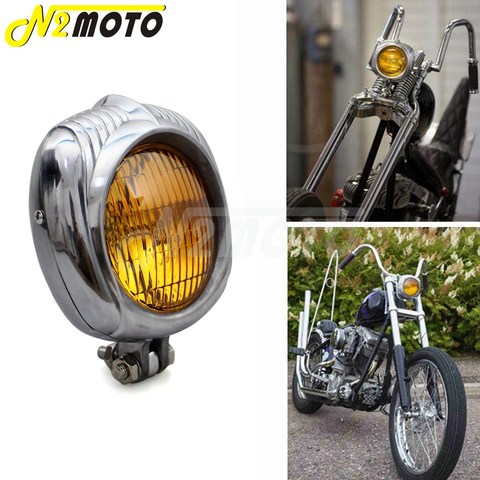 Faro Vintage para motocicleta Harley, Honda, Cafe Racer, personalizado, Bobber, Chopper, pulido, rayo sellado, faro estilo Retro ► Foto 1/6