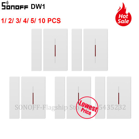 SONOFF-Sensor de alarma para puertas y ventanas Detector magnético inalámbrico de seguridad para el hogar, antirrobo, 1/3/5/10 Uds. Itead DW2 RF ► Foto 1/6