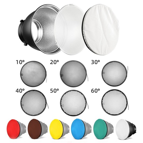 Soonpho-Reflector estándar Bowens de 7 pulgadas, difusor de lámpara, cortina, rejilla de panal para fotografía, kit de iluminación de estudio ► Foto 1/4