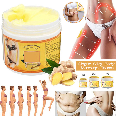 Crema quemagrasas de jengibre, crema anticelulítica para adelgazar cuerpo completo, crema para masaje para pérdida de peso, crema reductora efectiva para cintura corporal y piernas ► Foto 1/6