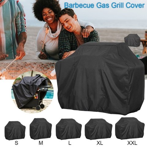 Cubierta impermeable para barbacoa, cubierta antipolvo para parrilla de exterior, Protector de lluvia para patio de jardín, accesorios para barbacoa, parrilla de barbacoa negra ► Foto 1/6