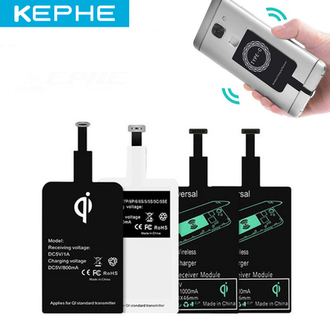 KEPHE-adaptador Universal Qi para Receptor de Cargador Inalámbrico, Receptor de bobina, cargador de teléfono móvil Micro para Android y iPhone ► Foto 1/6