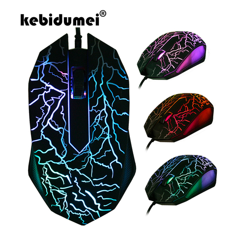 Ratón con cable USB para juegos de ordenador, Mouse Universal LED de colores, profesional, ultrapreciso, para Dota 2, LOL Gamer, 2400 DPI ► Foto 1/6