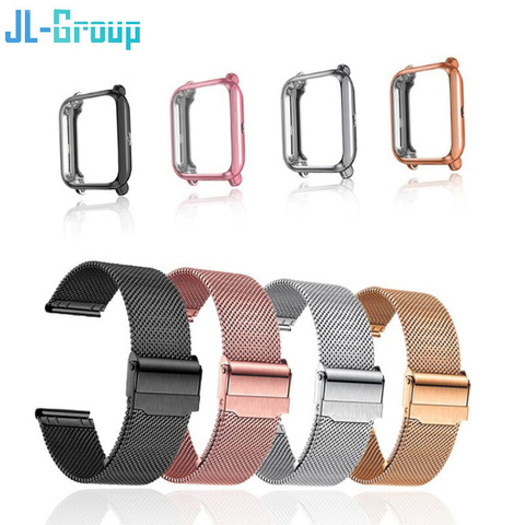 Correa de 20mm para Amazfit Bip S Lite GTS, con funda, pulsera de Metal, Protector de pantalla de película para Xiaomi Bip, accesorios para correa de reloj ► Foto 1/6