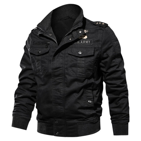 Militar chaqueta de los hombres de moda bordado 6XL Slim gordo Casual de algodón de abrigo chaqueta de la marca de los hombres Clohing Outwear abrigo AF9931 ► Foto 1/6