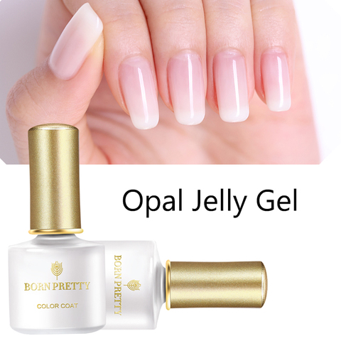 Nacido bonito ópalo jalea Gel 10 ml Rosa jalea Gel polaco capa Base No limpiar abrigo blanco remojo uñas de Gel UV barniz 1 botella ► Foto 1/6