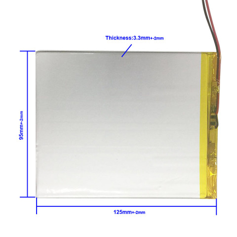 Batería de pilas Universal para tableta 125, batería interna de 10,1 mah, 6500 V de polímero de litio [3,7] [3095125] [3395125], Tamaño 95x3595125mm ► Foto 1/2