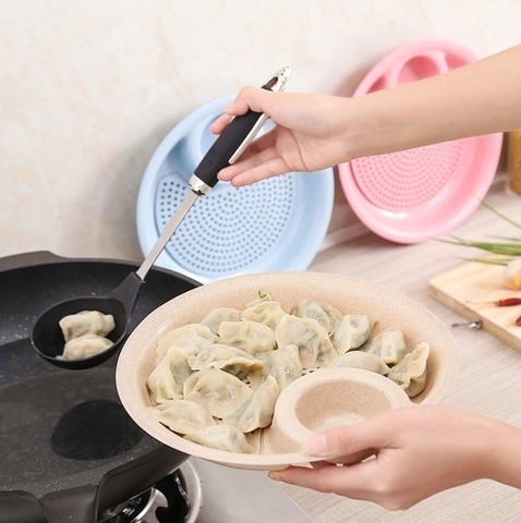 Utensilio de cocina de doble capa con disco de paja de trigo, miniplato para especias, Bol para fruta, plato de albóndigas, vajilla ► Foto 1/6