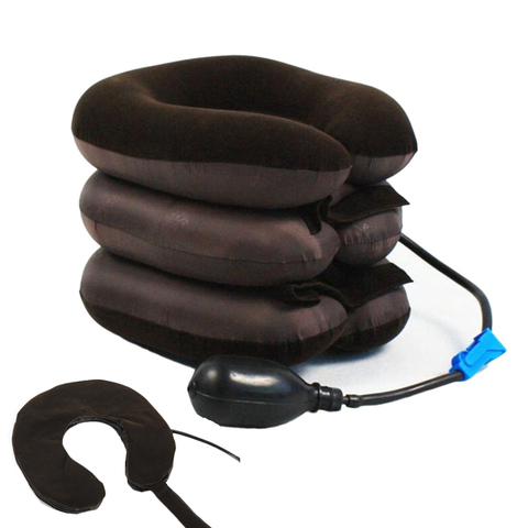 Almohada inflable en forma de U, almohada de cuello de avión de viaje, almohada masaje Cervical, cojín inflable de descanso ► Foto 1/6