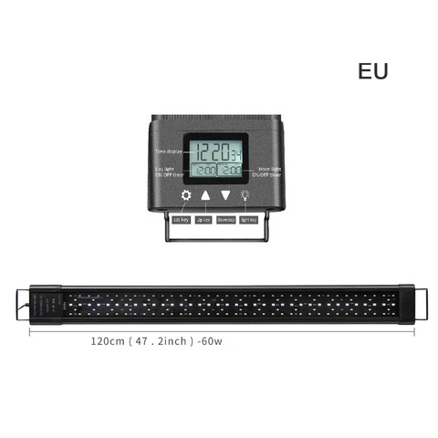 Luz Led de decoración para acuario con carcasa de aleación de aluminio, soportes extensibles, controlador externo para luz de tanque de peces de agua dulce ► Foto 1/6