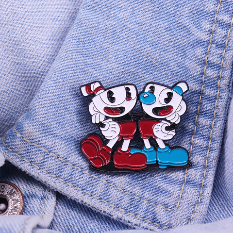 Cuphead-insignia de personaje de dibujos animados, pines de juego, broche de Mugman, regalo divertido ► Foto 1/2