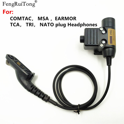 Auriculares tácticos U94 PTT para COMTAC MSA EARMOR TCA, cascos con enchufe triple NATO para Motorola APX6000 XPR6300 DP4800 MTP6550 P8200 P8268 Radio ► Foto 1/5