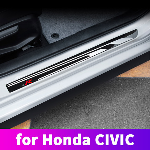 De acero inoxidable ventana Puerta de bar Bienvenido pedal mecanógrafo pedal modificado pedal de decoración para Honda Civic 10th 2016, 2017, 2022, 2022 ► Foto 1/6